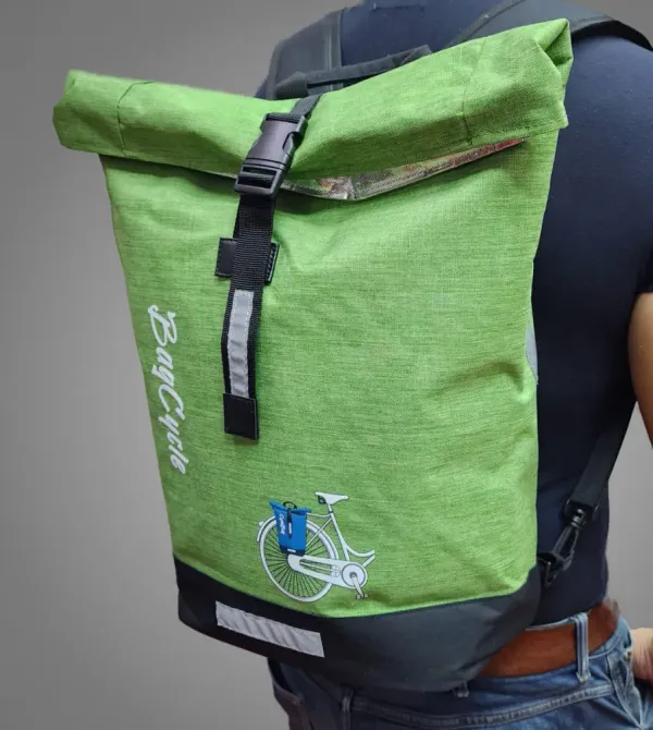 BagCycle bag worn by a model