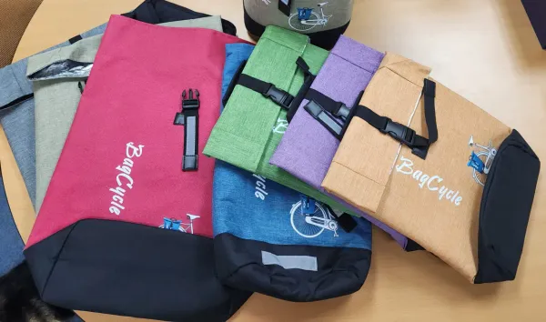 BagCycle bags in various colours